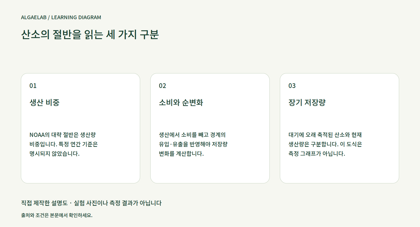 바다가 산소의 절반을 만든다: 생산과 축적의 차이