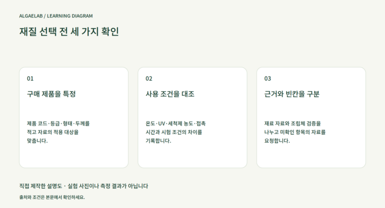 재질 선택 전 세 가지 확인